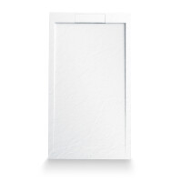 Mineralguss-Duschwanne Schieferoptik weiß 160x90cm