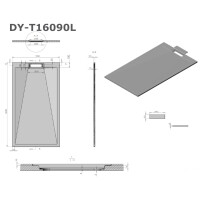 Mineralguss-Duschwanne Schieferoptik weiß 160x90cm