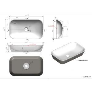 Aufsatzwaschbecken Mineralguss Betonoptik CHUCK 600