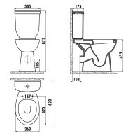 Stand-WC Kombination Erhöht BD315-SET