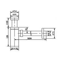 Designer Siphon eckig schwarz-matt SE01-S