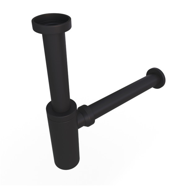 Designer Siphon rund schwarz-matt SR01-S