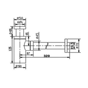 Designer Siphon rund schwarz-matt SR01-S