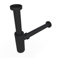 Designer Siphon rund schwarz-matt SR01-S