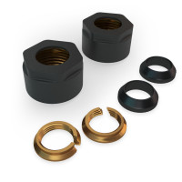 2 x Klemmringverschraubung für 15mm Cu Anthrazit