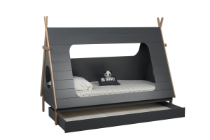 Bett für Kinder als Zeltform -  Grau - 90x200 cm