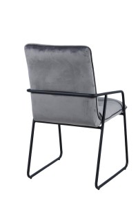 Armlehnstuhl - 2er-Set - Samt - Metall Schwarz - Grau