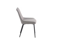 Stuhl - 2er-Set - Stoff - Metall Schwarz - Hellgrau