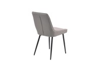 Stuhl - 2er-Set - Stoff - Metall Schwarz - Hellgrau