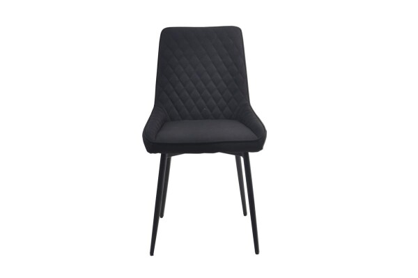 Stuhl - 2er-Set - Stoff - Metall Schwarz - Schwarz
