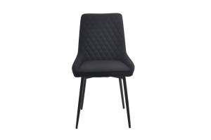 Stuhl - 2er-Set - Stoff - Metall Schwarz - Schwarz