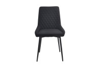 Stuhl - 2er-Set - Stoff - Metall Schwarz - Schwarz