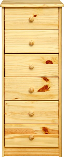 Kommode Hoch aus Kiefernholz - Natur - 43x35x106cm