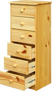 Kommode Hoch aus Kiefernholz - Natur - 43x35x106cm