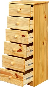 Kommode Hoch aus Kiefernholz - Natur - 43x35x106cm