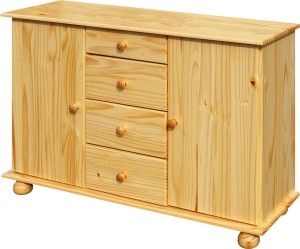 Kommode aus Kiefernholz - Natur - 119x38x81cm