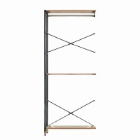Erweiterungsregal mit 3 Böden und Kleiderstange - MDF - 82,5x30x210cm