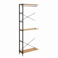 Erweiterungsregal mit 3 Böden und Kleiderstange - MDF - 82,5x30x210cm