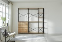 Erweiterungsregal mit 3 Böden und Kleiderstange - MDF - 82,5x30x210cm