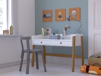 Kinderschreibtisch Höhenverstellbar - Weiß - 108x55x69cm