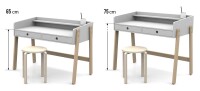 Kinderschreibtisch Höhenverstellbar - Weiß - 108x55x69cm