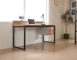 Schreibtisch aus MDF in Akazie-Optik - Gestell Metall - 120x46cm