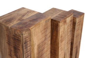 Blumenhocker - 3er-Set - Mango-Holz - 25x25x100cm - natur