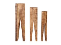 Blumenhocker - 3er-Set - Mango-Holz - 25x25x100cm - natur