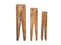 Blumenhocker - 3er-Set - Mango-Holz - 25x25x100cm - natur