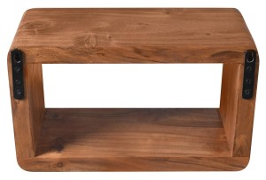 Wandregal rechteckig - Akazie - 34x15x20cm