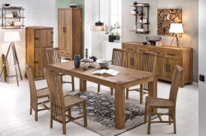 Wanddeko aus recyceltem Teak