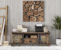 Wanddeko aus recyceltem Teak