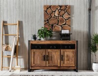 Wanddeko aus recyceltem Teak
