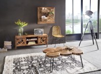 Wanddeko-Wandregal mit 3 Ablagen aus Teak-Holz