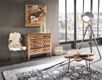 Wanddeko-Wandregal mit 3 Ablagen aus Teak-Holz