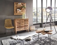 Wanddeko-Wandregal mit 3 Ablagen aus Teak-Holz
