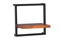 Möbel Wandregal - Mangoholz mit Altmetall- 35x25x35cm