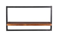 Möbel Wandregal - Mangoholz mit Altmetall - 65x25x35cm