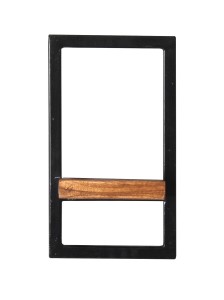 Möbel Wandregal - Mangoholz mit Altmetall - 20x25x35cm