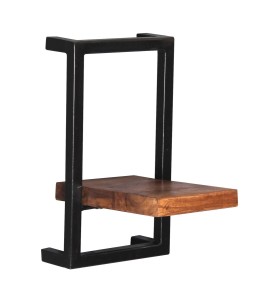 Möbel Wandregal - Mangoholz mit Altmetall - 20x25x35cm