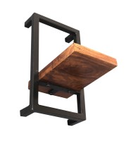 Möbel Wandregal - Mangoholz mit Altmetall - 20x25x35cm