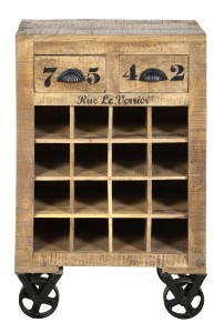 Wein-Kommode aus Mangoholz - Natur Antik -  55x35x85cm