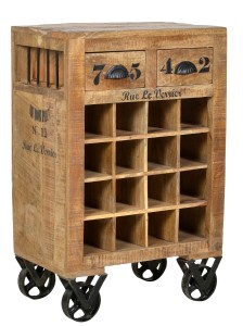 Wein-Kommode aus Mangoholz - Natur Antik -  55x35x85cm