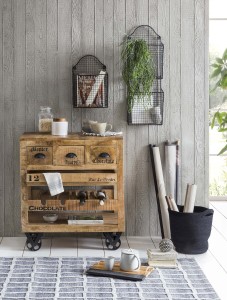 Wein-Kommode aus Mangoholz - Natur Antik - 78x48x87cm