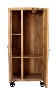 Garderoben-Schrank - Mango-Holz - Natur-Antik - 90x45x190cm