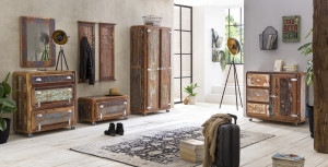 Kleiderschrank - Altholz - Bunt - 80x40x180cm - FRIDGE