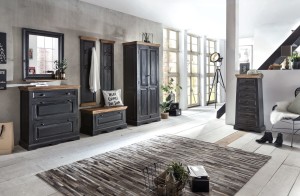 Schrank Mango - Schwarz -  80x45x180cm - CORSICA