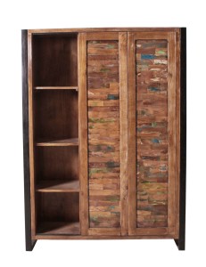 Mehrzweckschrank - Altholz mit Altmetall  - 130x180x40cm - Mox
