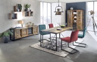 Mehrzweckschrank - Altholz mit Altmetall  - 130x180x40cm - Mox
