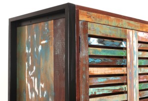 Garderoben-Schrank - Altholz mit Metall - 90x45x180cm